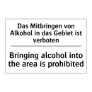 Das Mitbringen von Alkohol in /.../ - Bringing alcohol into the area /.../