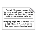 Das Mitführen von Hunden im Verkaufsbereich /.../ - Bringing dogs into the sales area /.../