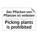 Das Pflücken von Pflanzen ist /.../ - Picking plants is prohibited