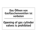 Das Öffnen von Gasflaschenventilen /.../ - Opening of gas cylinder valves /.../
