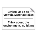 Denken Sie an die Umwelt, Motor /.../ - Think about the environment, no /.../