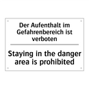 Der Aufenthalt im Gefahrenbereich /.../ - Staying in the danger area is /.../