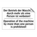 Der Betrieb der Maschine durch /.../ - Operation of the machine by more /.../
