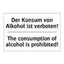 Der Konsum von Alkohol ist verboten!/.../ - The consumption of alcohol is /.../
