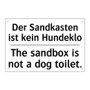Der Sandkasten ist kein Hundeklo/.../ - The sandbox is not a dog toilet./.../