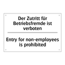 Der Zutritt für Betriebsfremde /.../ - Entry for non-employees is prohibited/.../