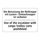 Die Benutzung der Rolltreppe mit /.../ - Use of the escalator with cargo/trolley /.../