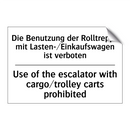 Die Benutzung der Rolltreppe mit /.../ - Use of the escalator with cargo/trolley /.../