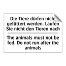 Die Tiere dürfen nicht gefüttert /.../ - The animals must not be fed. Do /.../