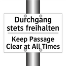 Durchgang stets freihalten - Keep Passage Clear at All Times/.../