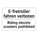 E-Tretroller fahren verboten - Riding electric scooters prohibited/.../