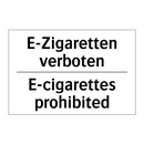 E-Zigaretten verboten - E-cigarettes prohibited