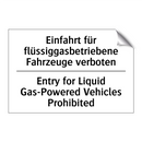 Einfahrt für flüssiggasbetriebene /.../ - Entry for Liquid Gas-Powered Vehicles /.../