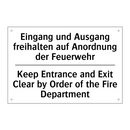 Eingang und Ausgang freihalten /.../ - Keep Entrance and Exit Clear by /.../