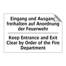 Eingang und Ausgang freihalten /.../ - Keep Entrance and Exit Clear by /.../
