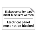 Elektroverteiler darf nicht blockiert /.../ - Electrical panel must not be blocked/.../