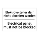 Elektroverteiler darf nicht blockiert /.../ - Electrical panel must not be blocked/.../