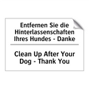 Entfernen Sie die Hinterlassenschaften /.../ - Clean Up After Your Dog - Thank /.../