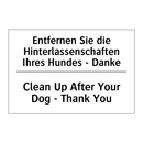 Entfernen Sie die Hinterlassenschaften /.../ - Clean Up After Your Dog - Thank /.../