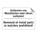 Entfernen von Metallteilen oder /.../ - Removal of metal parts or watches /.../