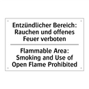 Entzündlicher Bereich: Rauchen /.../ - Flammable Area: Smoking and Use /.../