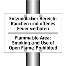 Entzündlicher Bereich: Rauchen /.../ - Flammable Area: Smoking and Use /.../