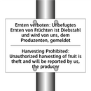 Ernten verboten: Unbefugtes Ernten /.../ - Harvesting Prohibited: Unauthorized /.../