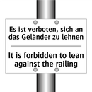 Es ist verboten, sich an das Geländer /.../ - It is forbidden to lean against /.../