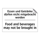 Essen und Getränke dürfen nicht /.../ - Food and beverages may not be /.../