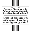 Essen und Trinken sowie die Aufbewahrung /.../ - Eating and drinking as well as /.../