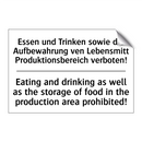 Essen und Trinken sowie die Aufbewahrung /.../ - Eating and drinking as well as /.../