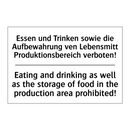 Essen und Trinken sowie die Aufbewahrung /.../ - Eating and drinking as well as /.../
