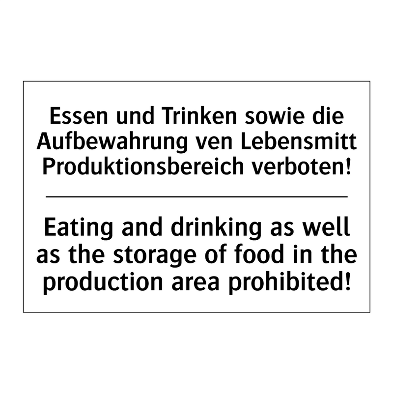 Essen und Trinken sowie die Aufbewahrung /.../ - Eating and drinking as well as /.../