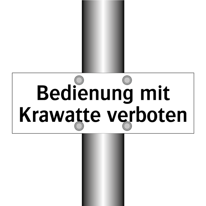 Bedienung mit Krawatte verboten