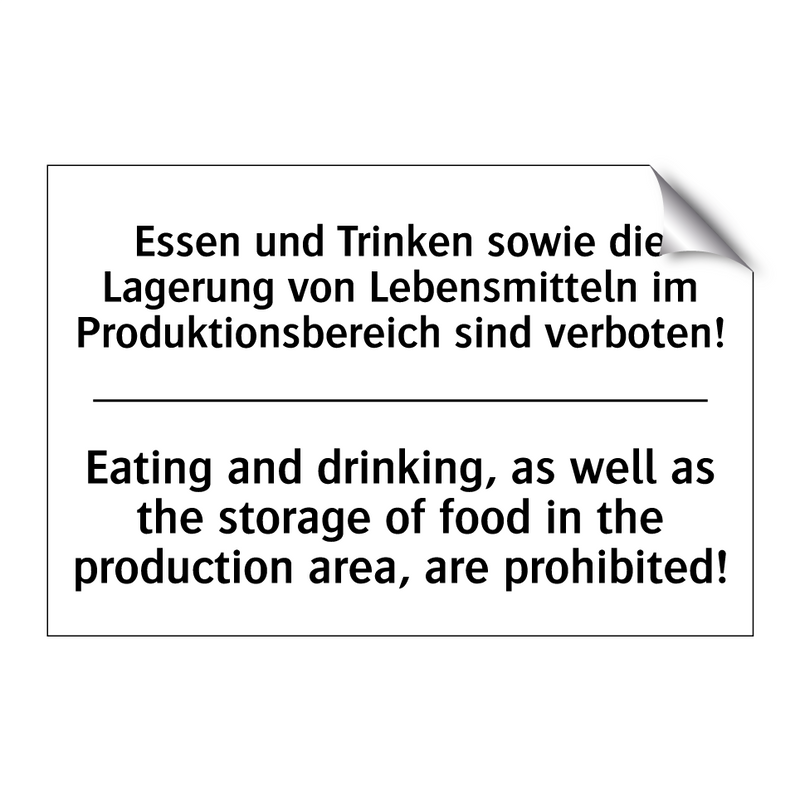 Essen und Trinken sowie die Lagerung /.../ - Eating and drinking, as well as /.../