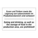 Essen und Trinken sowie die Lagerung /.../ - Eating and drinking, as well as /.../