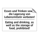 Essen und Trinken sowie die Lagerung /.../ - Eating and drinking, as well as /.../