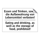 Essen und Trinken, sowie die Aufbewahrung /.../ - Eating and drinking, as well as /.../