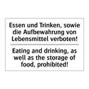 Essen und Trinken, sowie die Aufbewahrung /.../ - Eating and drinking, as well as /.../