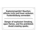 Explosionsgefahr! Rauchen, offenes /.../ - Danger of explosion! Smoking, /.../