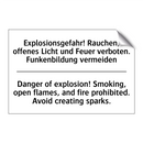 Explosionsgefahr! Rauchen, offenes /.../ - Danger of explosion! Smoking, /.../