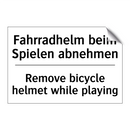 Fahrradhelm beim Spielen abnehmen/.../ - Remove bicycle helmet while playing/.../