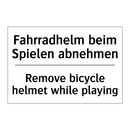 Fahrradhelm beim Spielen abnehmen/.../ - Remove bicycle helmet while playing/.../
