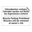 Fahrradparken verboten Fahrräder /.../ - Bicycle Parking Prohibited Bicycles /.../
