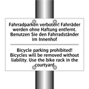 Fahrradparken verboten! Fahrräder /.../ - Bicycle parking prohibited! Bicycles /.../