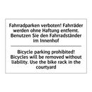 Fahrradparken verboten! Fahrräder /.../ - Bicycle parking prohibited! Bicycles /.../