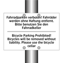 Fahrradparken verboten! Fahrräder /.../ - Bicycle Parking Prohibited! Bicycles /.../