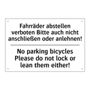 Fahrräder abstellen verboten Bitte /.../ - No parking bicycles Please do /.../