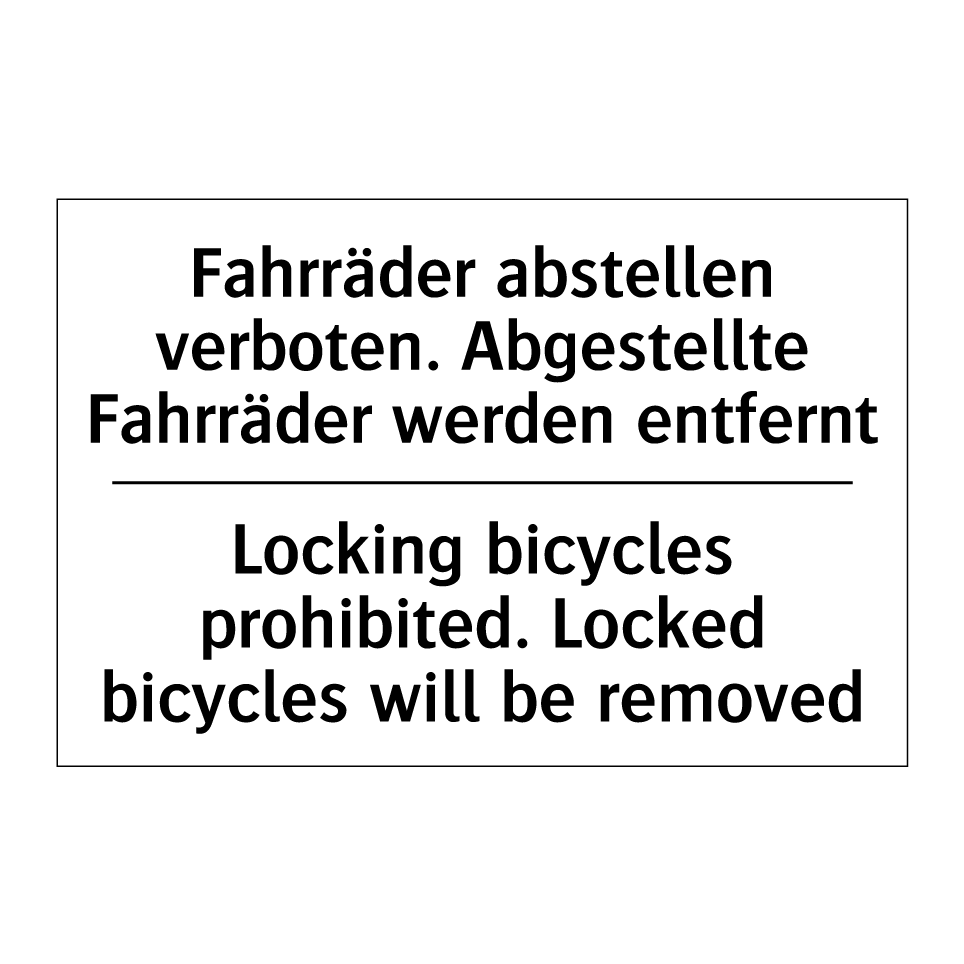 Alu-Schild 'Fahrräder Abstellen Verboten!' – 150x200 Mm, Geprägt