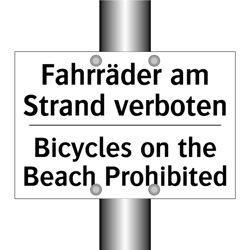 Fahrräder am Strand verboten - Bicycles on the Beach Prohibited/.../